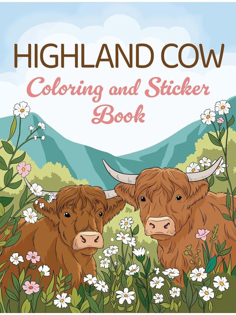 Capa do livro Highland Cow Coloring And Sticker Book