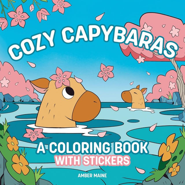 Capa do livro Cozy Capybaras - a Coloring Book With Stickers de Amber Maine