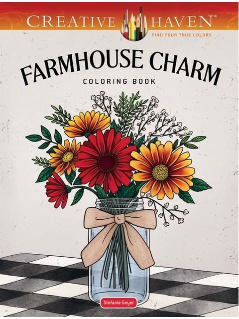 Capa do livro Creative Haven - Farmhouse Charm - Coloring Book de Stefanie Geyer