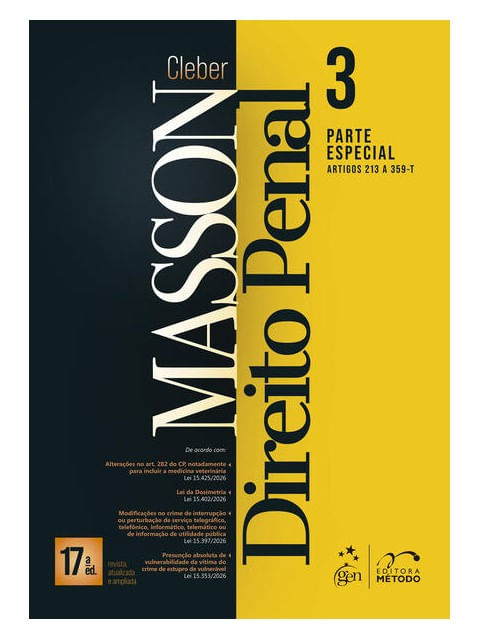 Capa de Direito Penal - Parte Especial - (Arts. 213 a 359-T) - Vol. 3 - 17ª Edição 2026