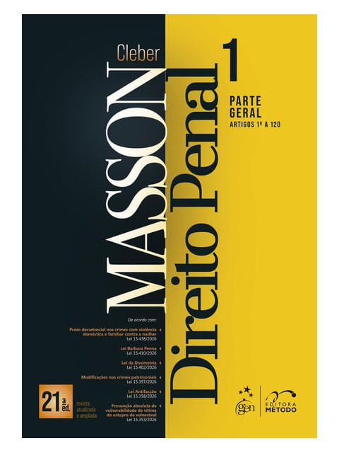 Capa de Direito Penal - Parte Geral (Arts. 1º a 120) - Vol.1 - 21ª Edição 2026