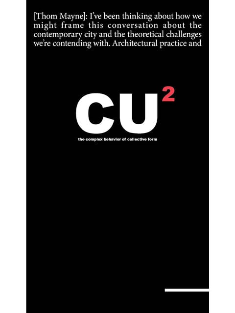 Capa do livro Cu2 - Combinatory Urbanism 2 de Thom | Allen Stan Mayne